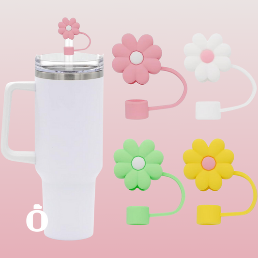 Stanley Cup Accessories 4 Cute Silicone Straw Cover - Flowers