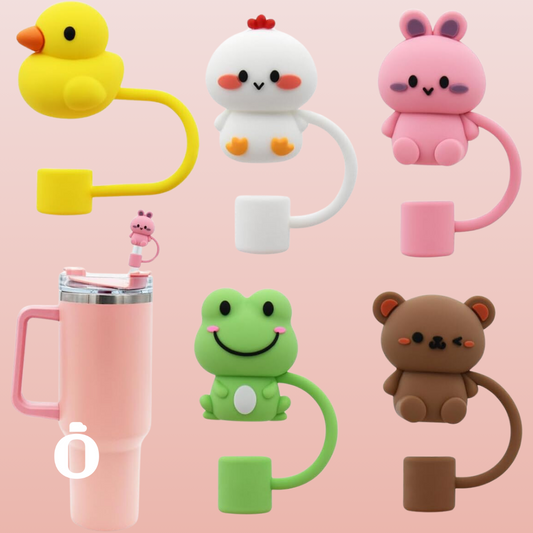 Stanley Cup Accessories 5 Cute Silicone Straw Cover - Animals