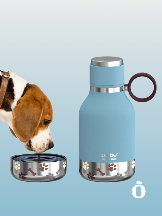 Asobu Dog Bowl Stainless Steel Insulated Travel Bottle | 33 OZ | Blue