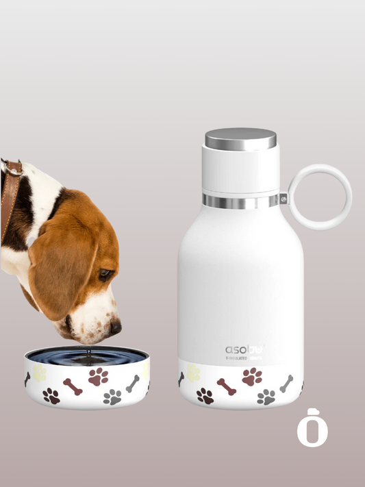 Asobu Dog Bowl Stainless Steel Insulated Travel Bottle | 33 OZ | White