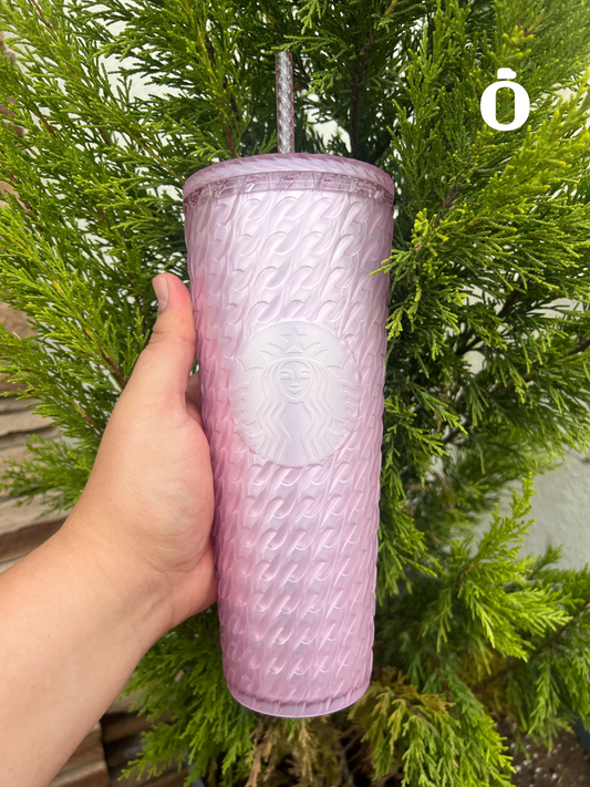 Starbucks Pink Chain Soft Touch Cold Cup Tumbler 24 OZ