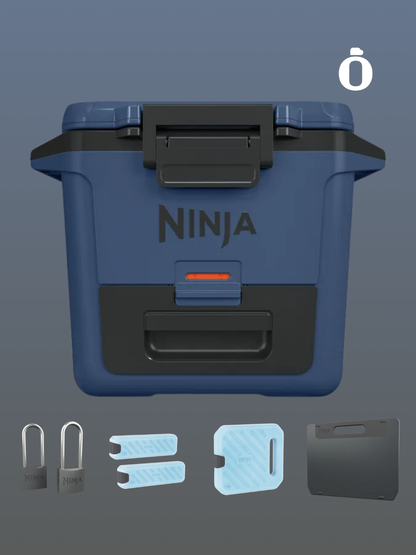 Ninja | FrostVault Hard Cooler with Ice Packs & Accessories | 30 qt | Lakeshore Blue