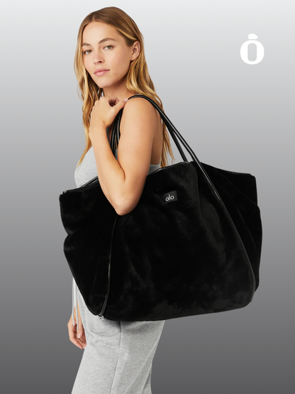 Alo | Faux Fur Tote Bag | Black