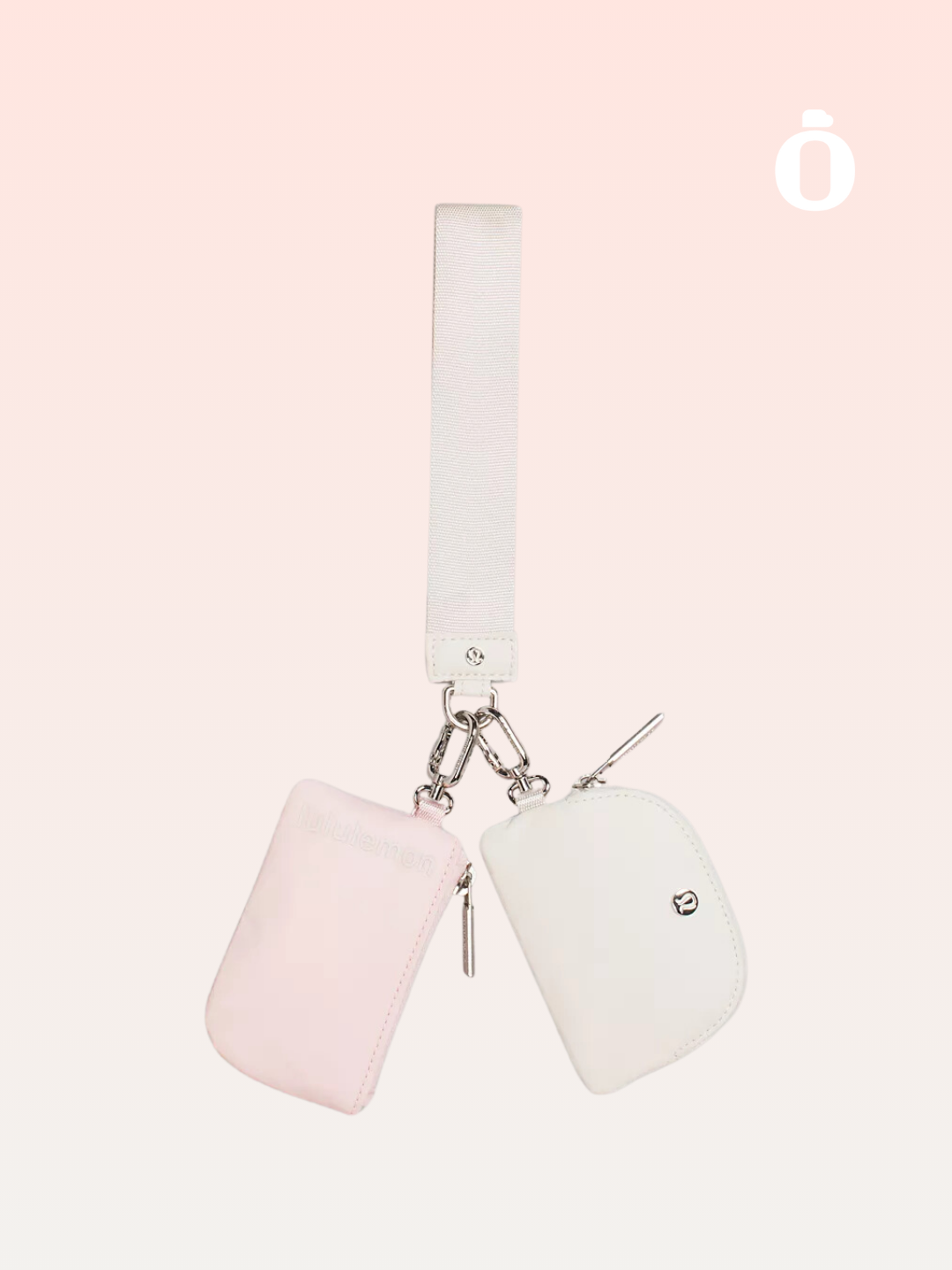 Lululemon | Dual Pouch Wristlet | White/Pink