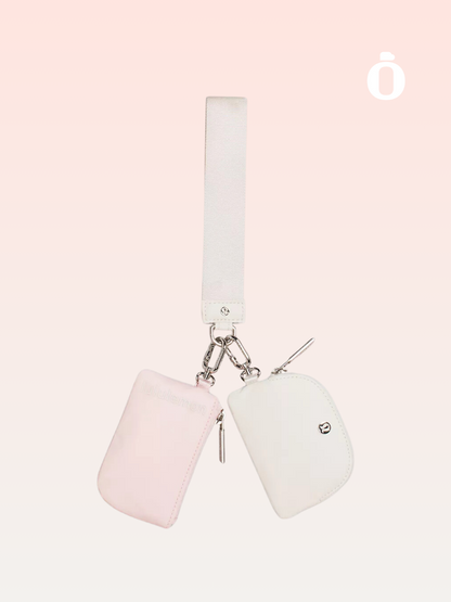 Lululemon | Dual Pouch Wristlet | White/Pink