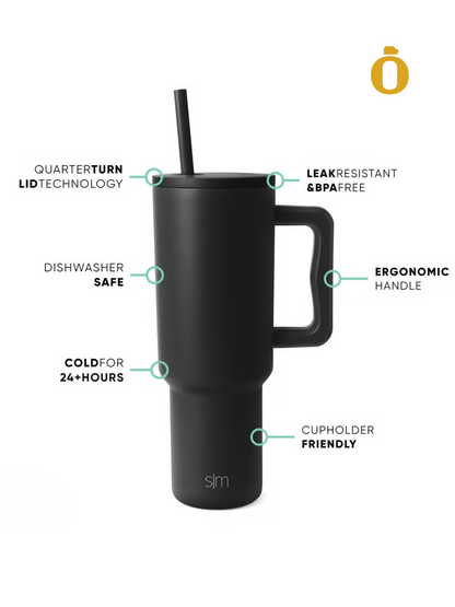 Simple Modern Trek Tumbler | 40 Oz | Midnight Black