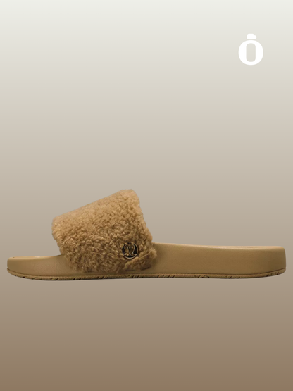 Lululemon | Women's Fleece Restfeel Slide | Filbert Tan/Gold/Filbert Tan