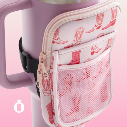 Katydid To-Go Water Bottle Pouch | Pink Western Boot