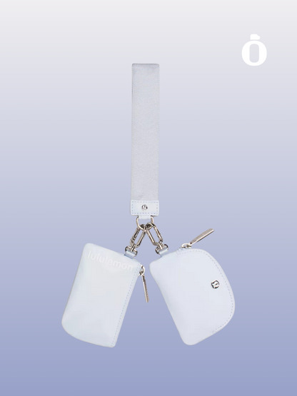 Lululemon | Dual Pouch Wristlet | Windmill/White