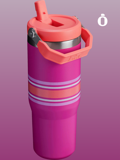 Stanley The Iceflow Flip Straw Tumbler Varsity Collection | 30 Oz | Fuchsia Mesh