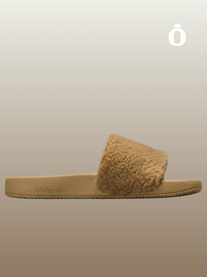 Lululemon | Women's Fleece Restfeel Slide | Filbert Tan/Gold/Filbert Tan