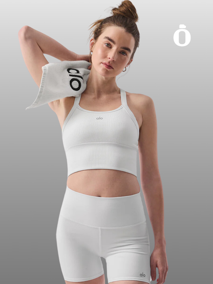 Alo | Seamless Ribbed Favorite Bra Tank | White