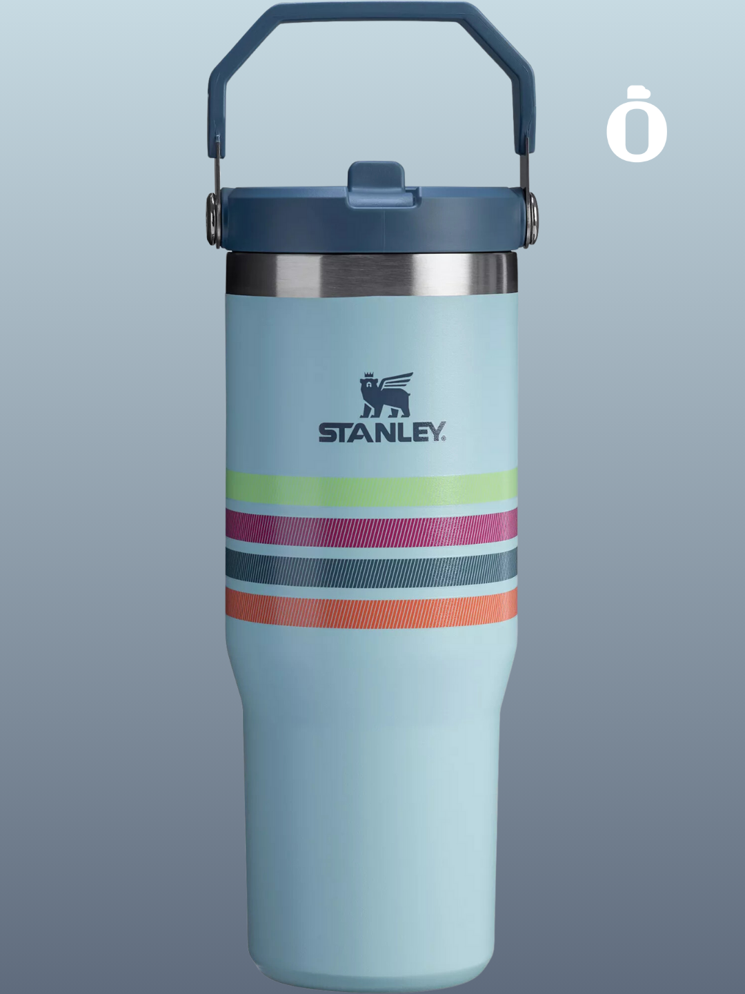 Stanley The Iceflow Flip Straw Tumbler Varsity Collection | 30 Oz | Seafoam Stripe