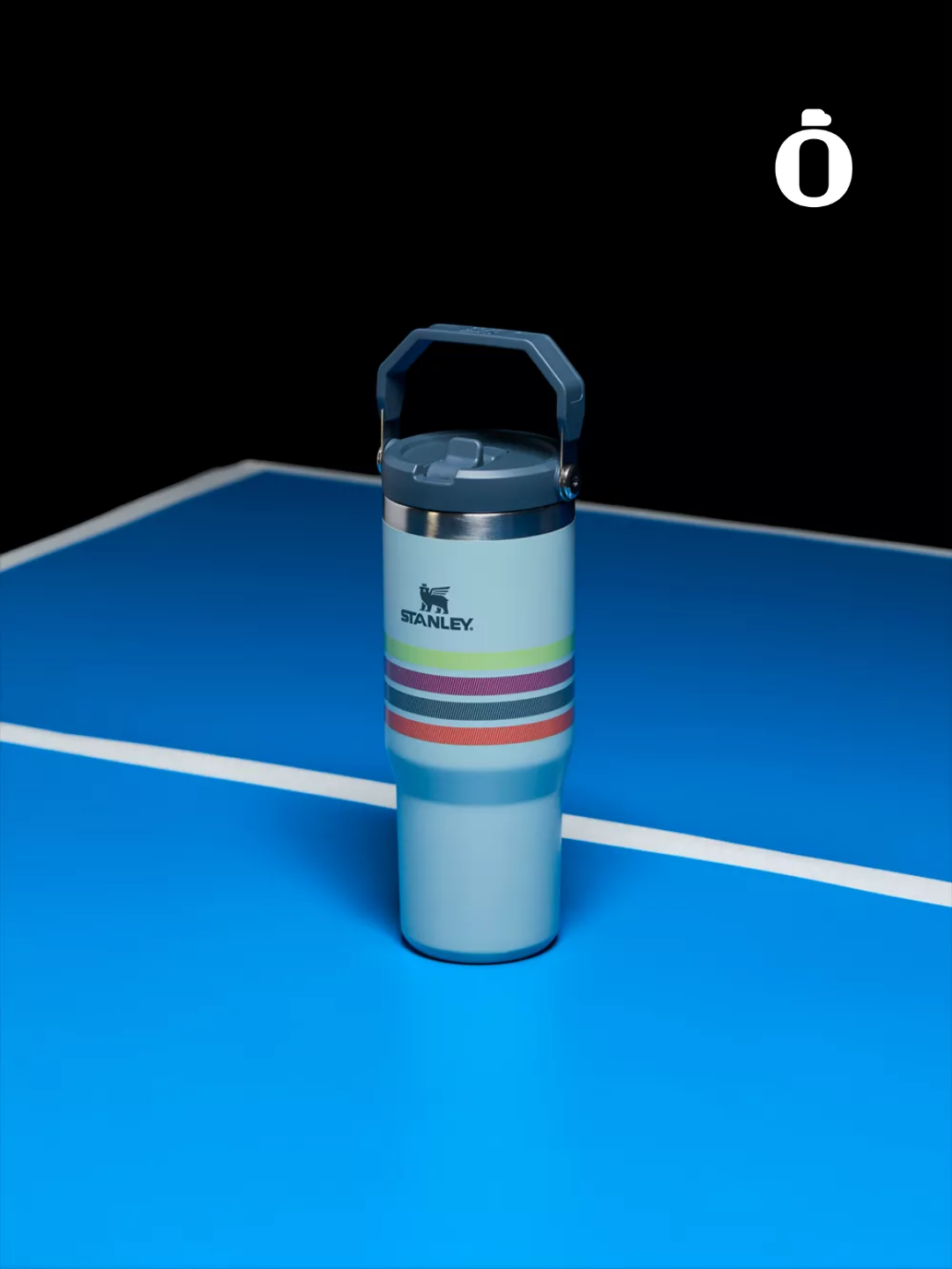 Stanley The Iceflow Flip Straw Tumbler Varsity Collection | 30 Oz | Seafoam Stripe