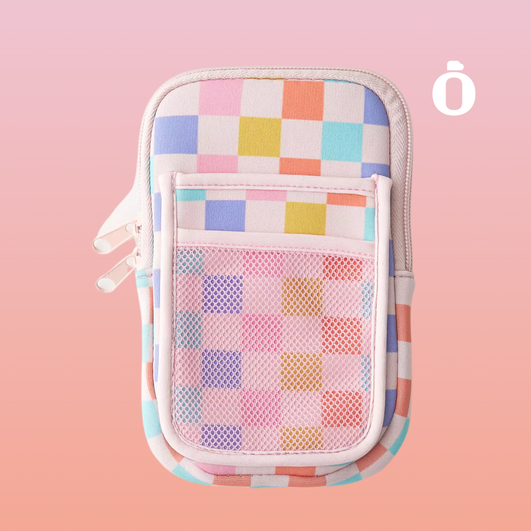 Katydid To-Go Water Bottle Pouch | Retro Multi Check