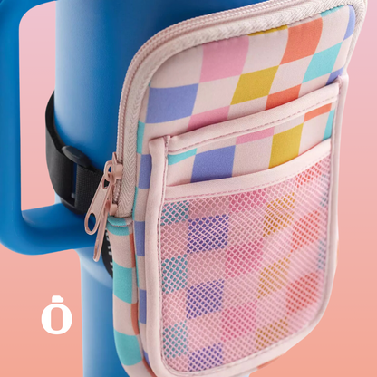 Katydid To-Go Water Bottle Pouch | Retro Multi Check