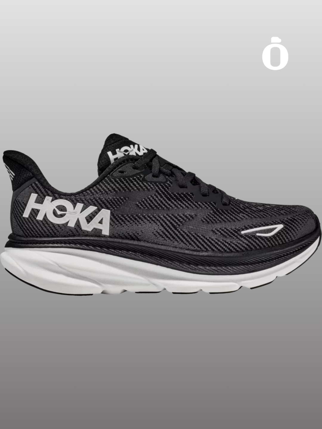 Hoka | Men's Clifton 9 Running Shoes | Black/White