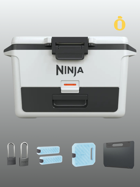 Ninja | FrostVault Hard Cooler with Ice Packs & Accessories | 50 qt | Cloud White