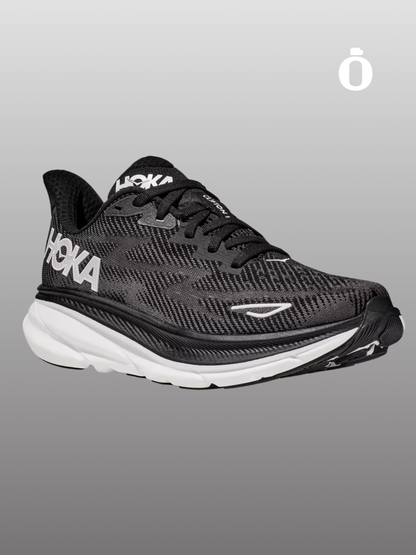 Hoka | Men's Clifton 9 Running Shoes | Black/White