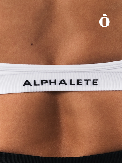 Alphalete | Amplify Halter Bra | White