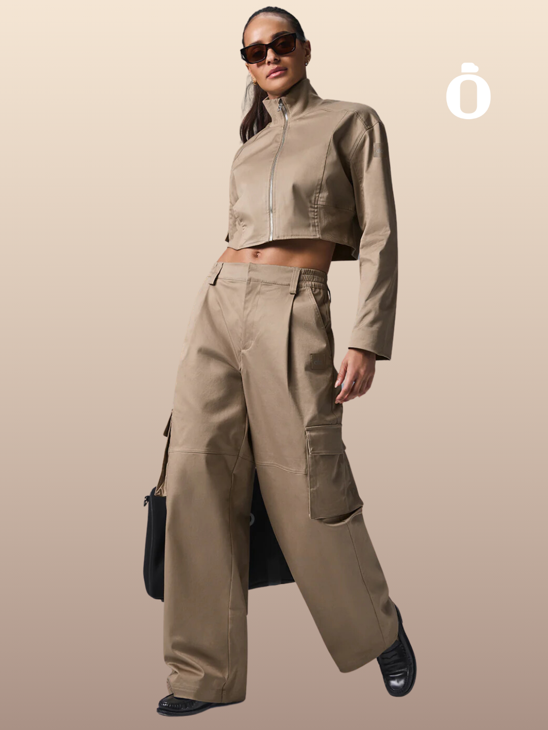 Alo | High-Waist Night Out Cargo Trouser | Gravel