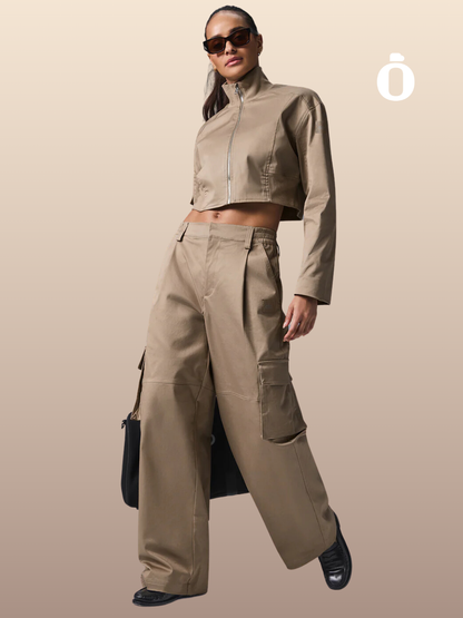 Alo | High-Waist Night Out Cargo Trouser | Gravel