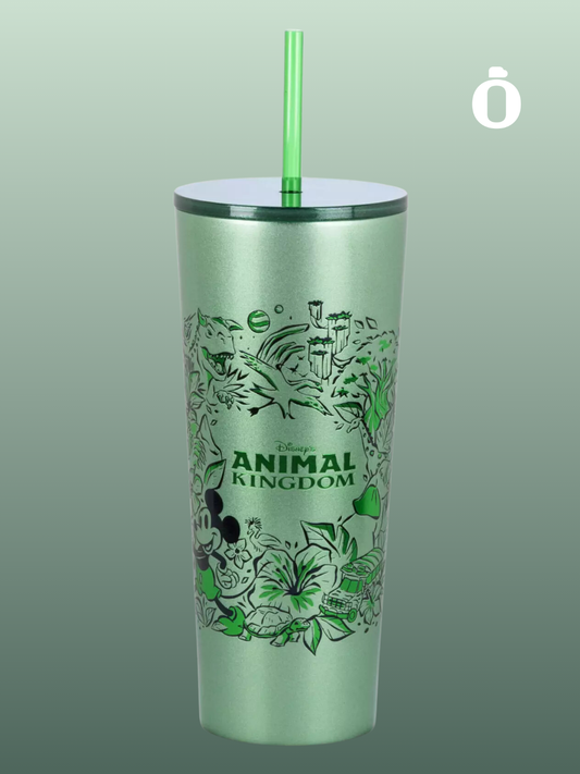 D. Animal Kingdom Stainless Steel Starbucks Tumbler with Straw | 24 oz | Green