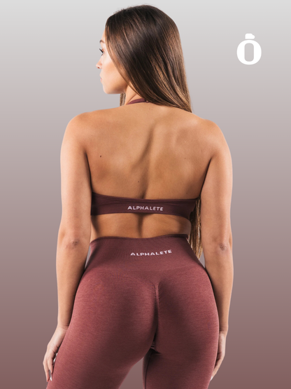 Alphalete | Amplify Halter Bra | Dusty Rose