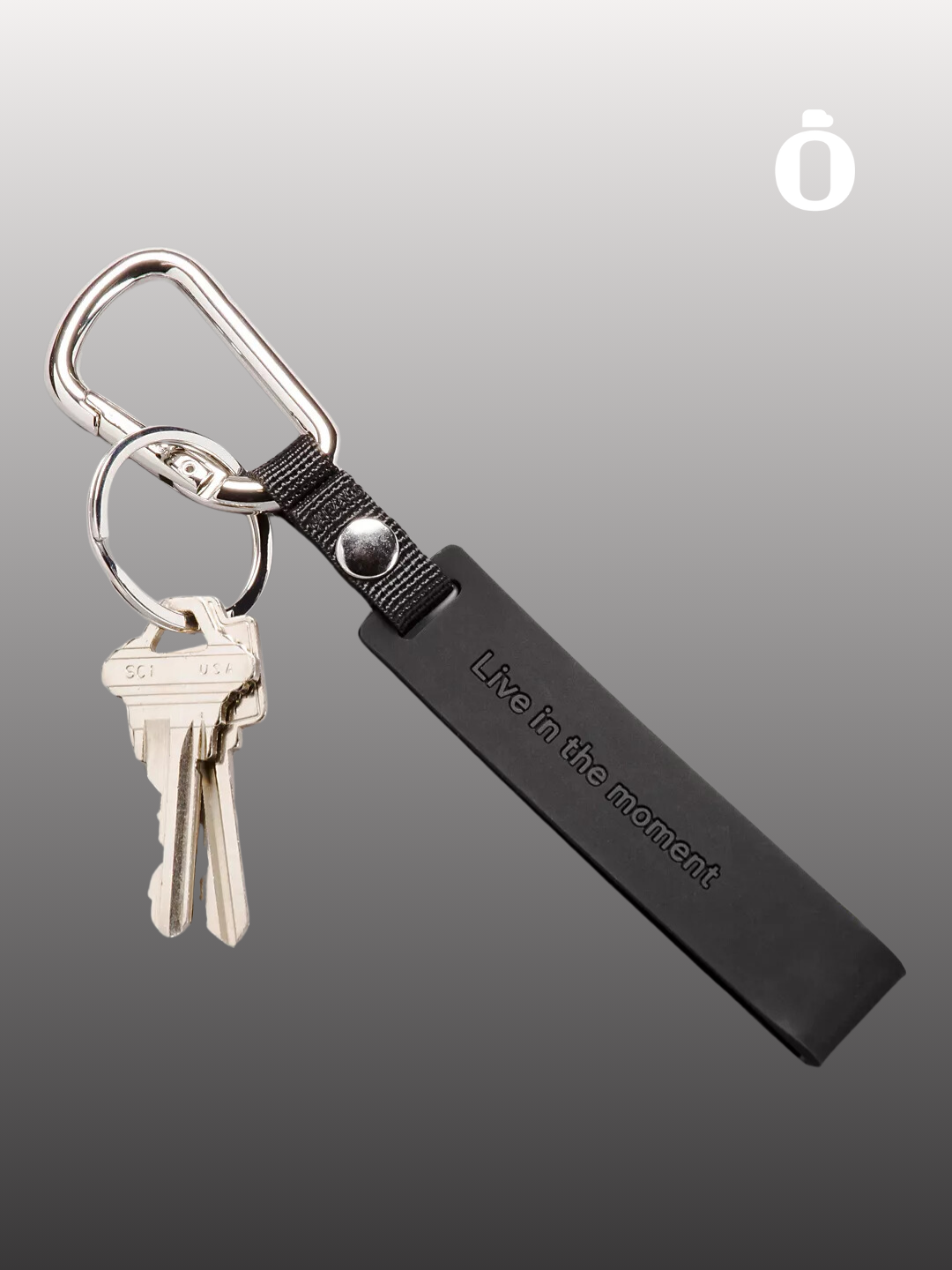 Lululemon | Silicone Keychain | Black/Silver