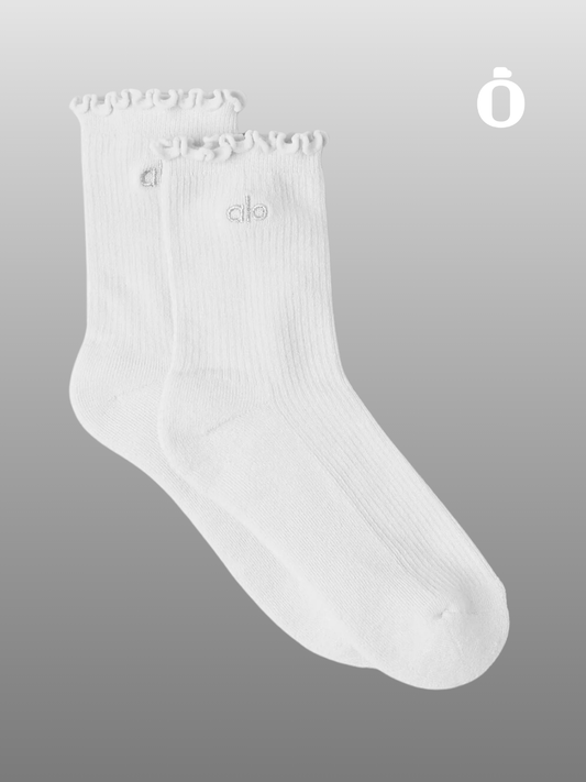 Alo | Women's Lettuce Edge Sock | White