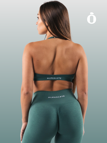 Alphalete | Amplify Halter Bra | Sage