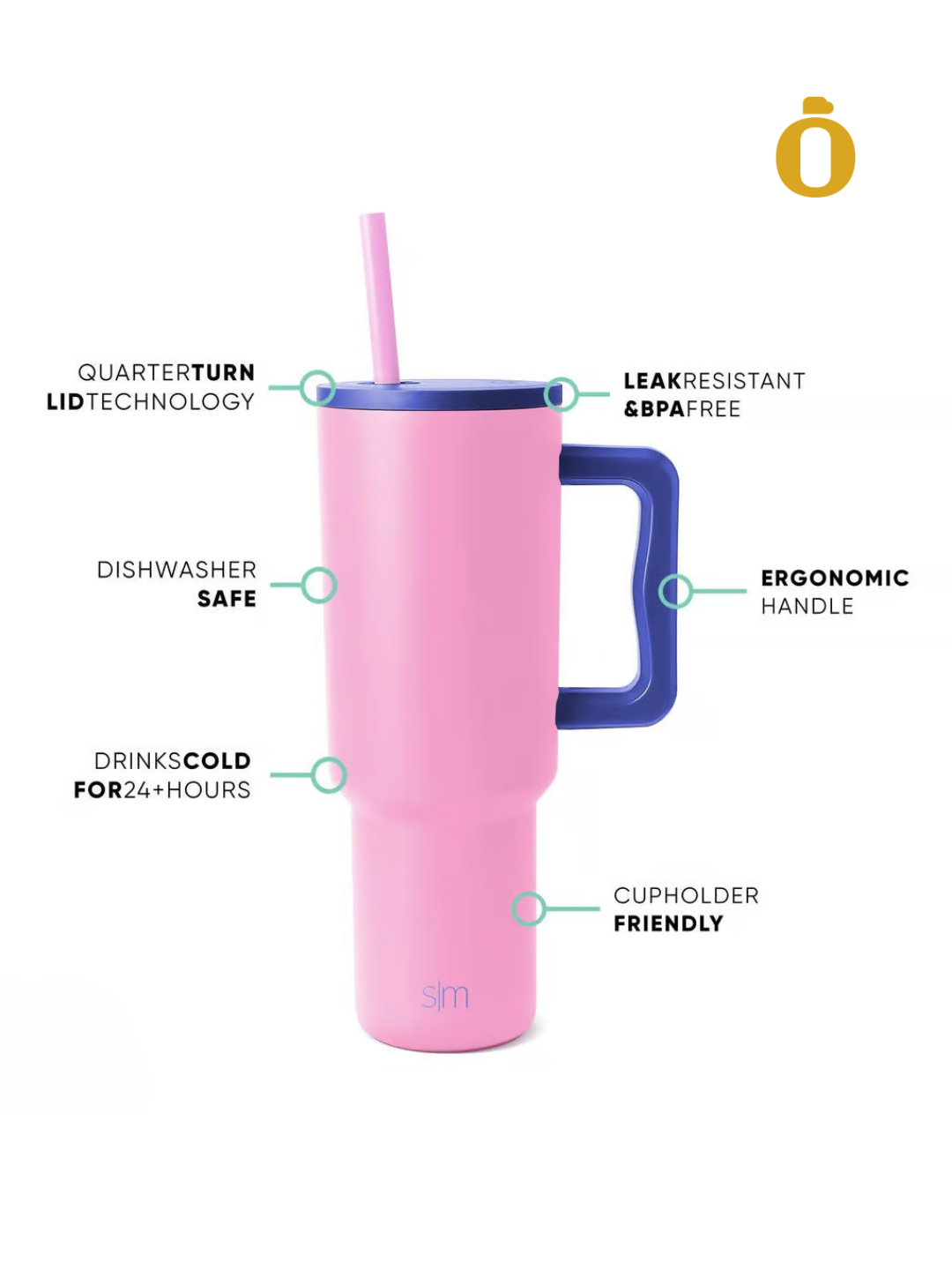 Simple Modern Trek Tumbler | 40 OZ | Rose Plum