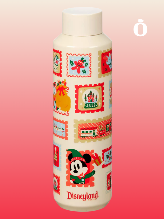 M. Mouse and Friends Holiday Stainless Steel Starbucks Water Bottle | 20 oz | Christmas Beige