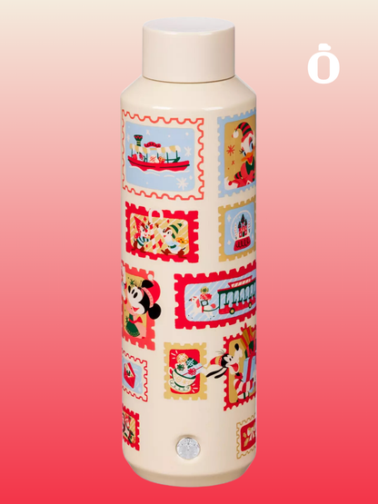 M. Mouse and Friends Holiday Stainless Steel Starbucks Water Bottle | 20 oz | Christmas Beige