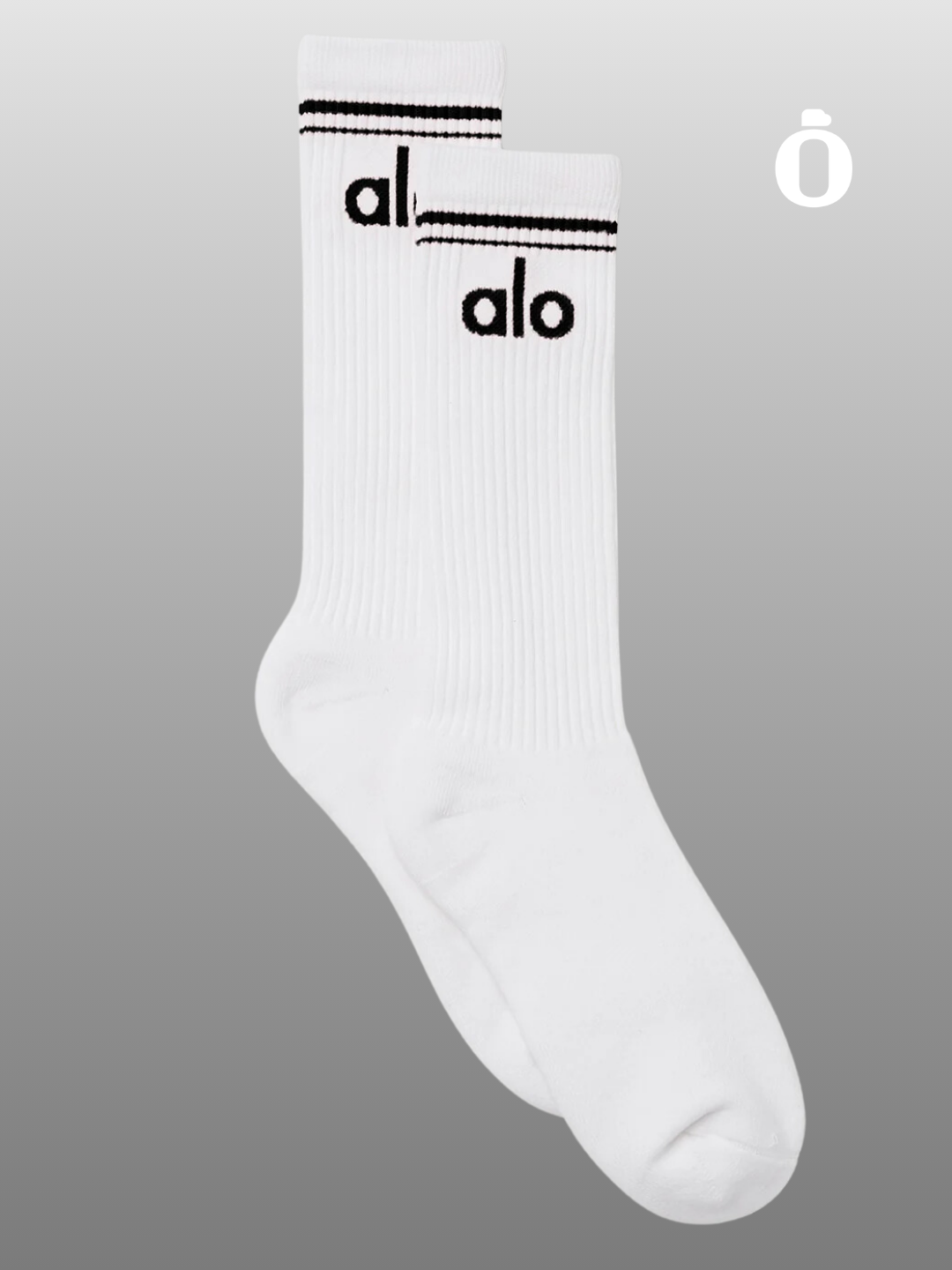 Alo | Unisex Throwback Sock | White/Black