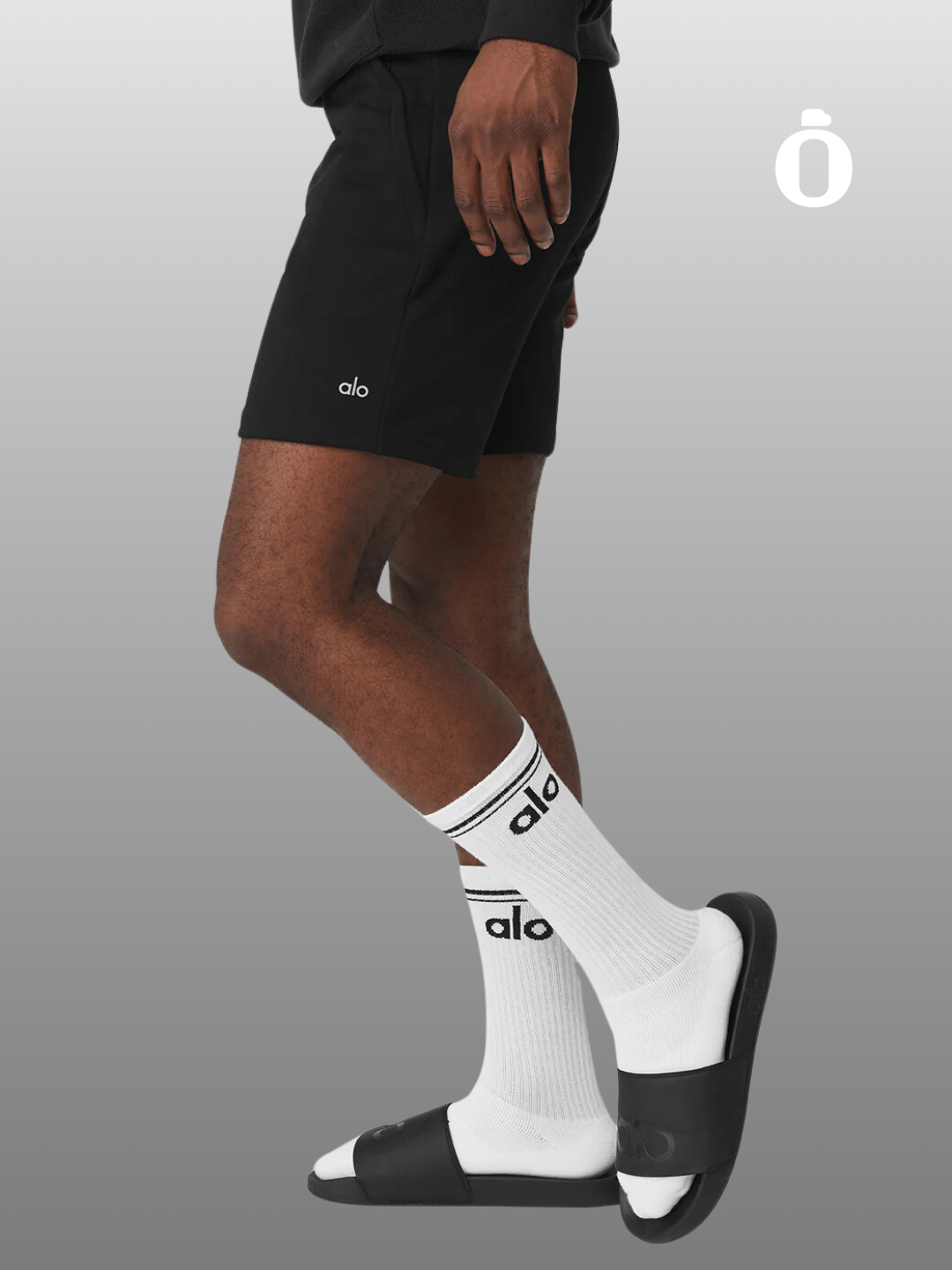 Alo | Unisex Throwback Sock | White/Black