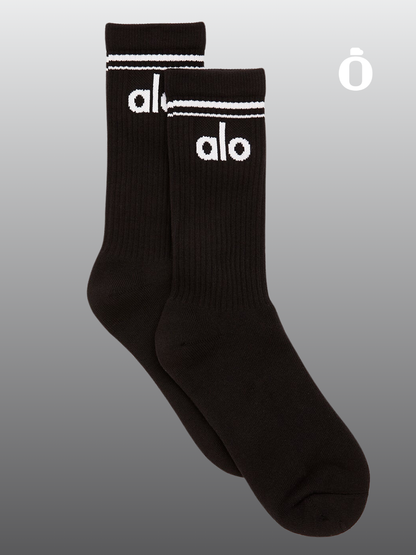 Alo | Unisex Throwback Sock | Black/White