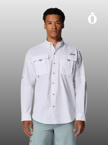 Columbia | Men's | PFG Bahama II Long Sleeve Shirt | White