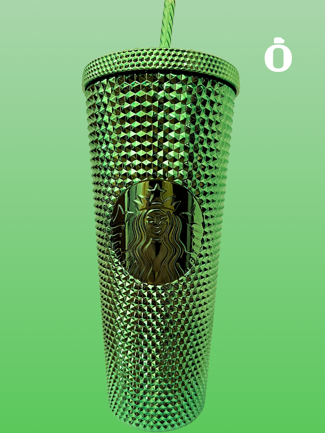 Starbucks Bling Metallic Green Cold Cup 24 Oz