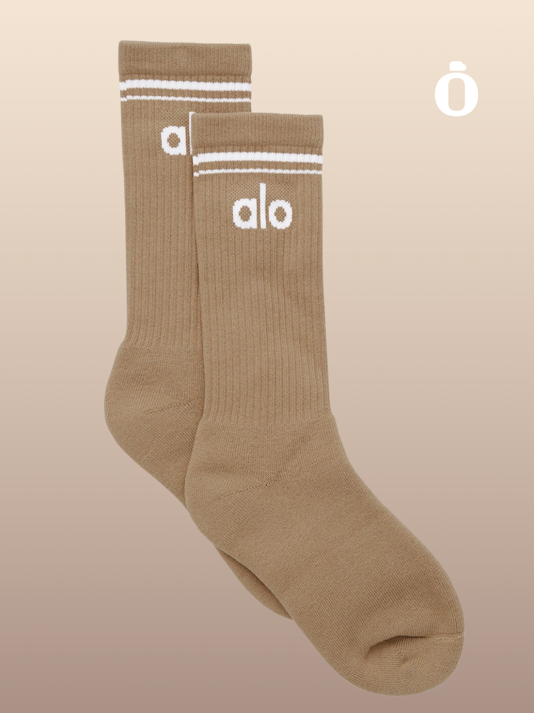 Alo | Unisex Throwback Sock | Gravel/White