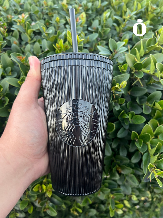 Starbucks Matte Black Pleated High Shine Grande Tumbler 16 Oz