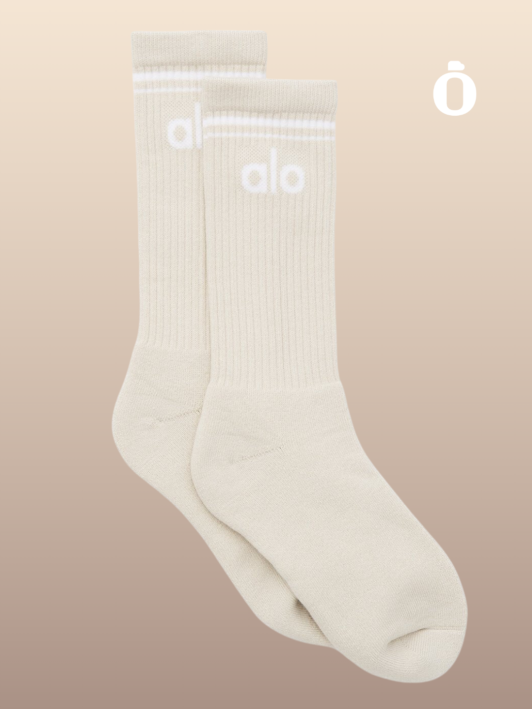 Alo | Unisex Throwback Sock | Bone/White