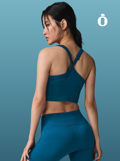 Alo | Seamless Ribbed Favorite Bra Tank | Eclipse Blue