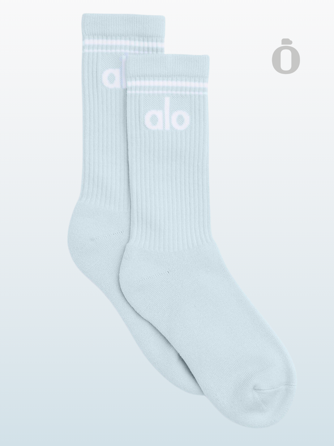 Alo | Unisex Throwback Sock | Powder Blue/White