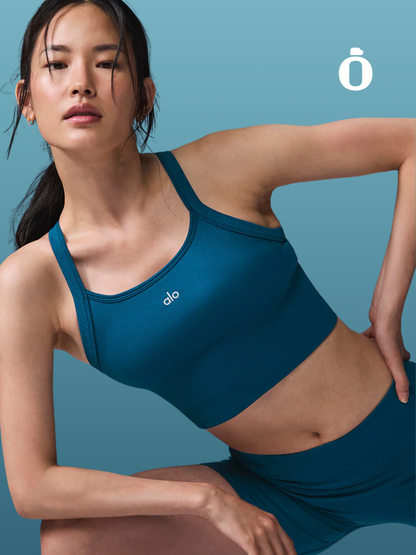 Alo | Seamless Ribbed Favorite Bra Tank | Eclipse Blue