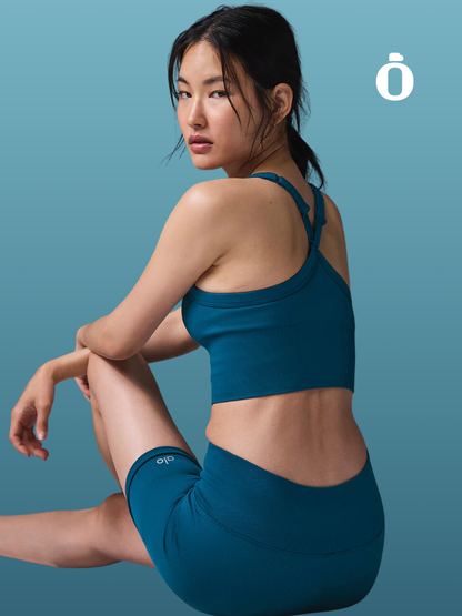 Alo | Seamless Ribbed Favorite Bra Tank | Eclipse Blue