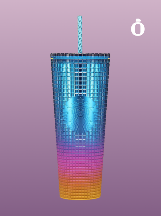 Starbucks Tumbler Tim Singleton Rainbow Grid Gradient Ombre - Venti 24OZ - Summer 2023