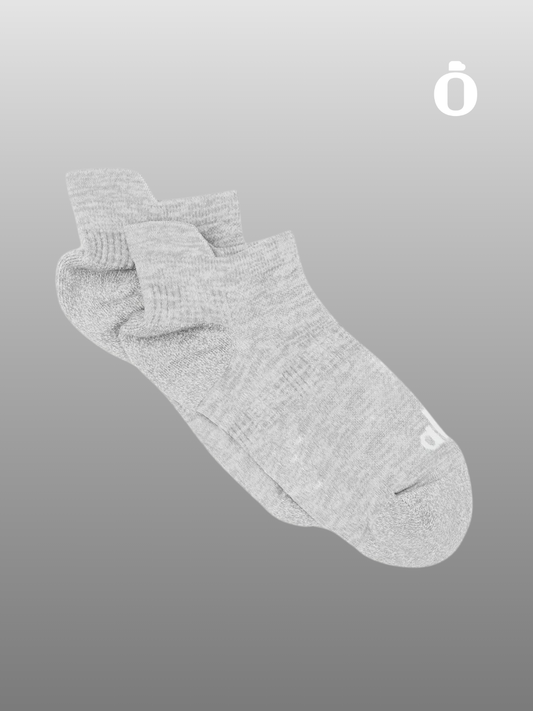 Alo | Women's Performance Tab Sock | Athletic Heather Grey/White