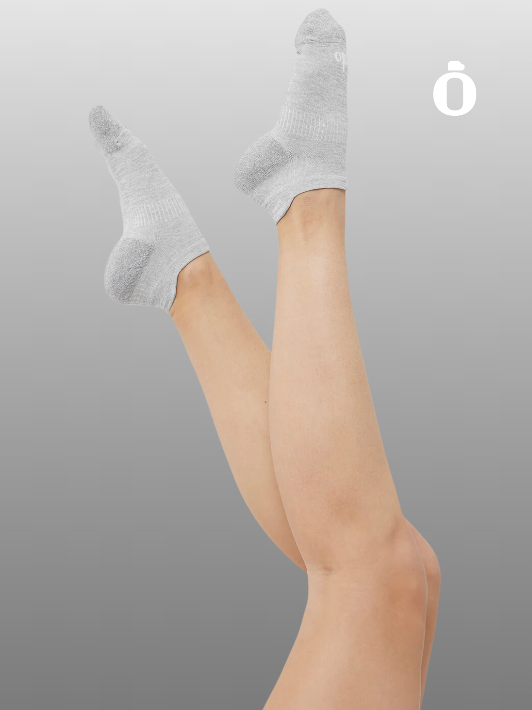 Alo | Women's Performance Tab Sock | Athletic Heather Grey/White