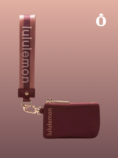 Lululemon | Dual Pouch Wristlet Wordmark | Garnet/Spiced Chai/Flush Pink